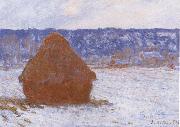 Claude Monet Haystack in the Snow,Overcast Weather Germany oil painting artist